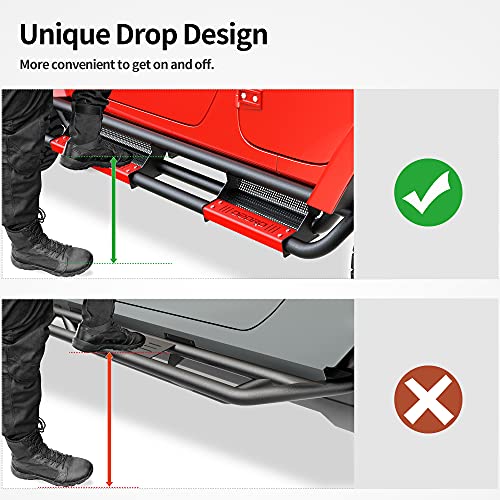 Image of OEDRO Paintable Running Boards Fit for 2007-2018 Jeep Wrangler JK 4 Door