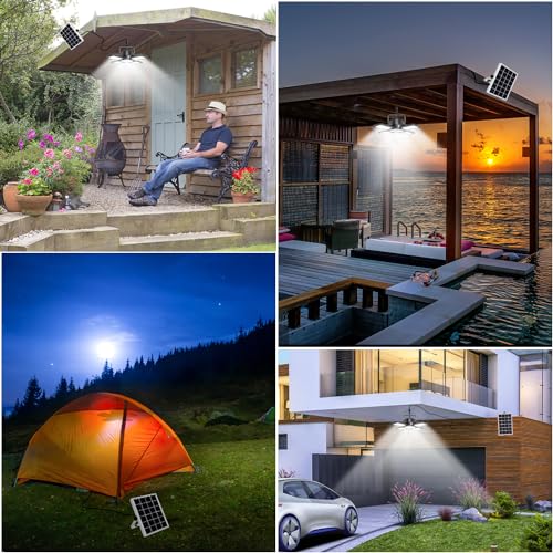 Auzev Solar Shed Light Indoor Outdoor Upgrade 176 Led 4 And 1 Heads Solar Powered Motion Sensor Pandent Daytime Work Lights With 4 Modes Remote Control Security Lamp For Garage Gazebo Barn thumb #5