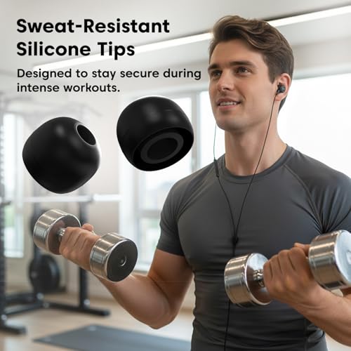 Image of Sounce Premium Replacement Ear Pads - 14 Pcs (7 Pairs) Medium Size Replacement Earpads for Earphones & Bluetooth Earphones - Ultra Soft, Durable, Noise Isolating, Sweat, Black