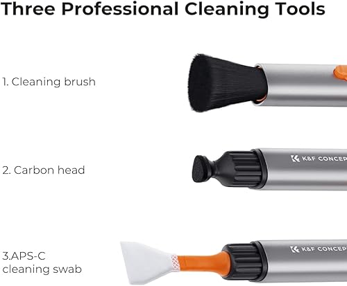 Miniatura 3 de K&F Concept Kit de pluma de limpieza de lentes para sensores APS-C CMOS y CCD, lápiz limpiador de lentes con 6* varillas de limpieza con sensor
