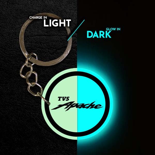 Image of Mi Glow Store Glow in Dark Keychain for Bike Men | Gift for Man | Bike Accessories | Charges in Light Glows in Dark | Key chain for Bike