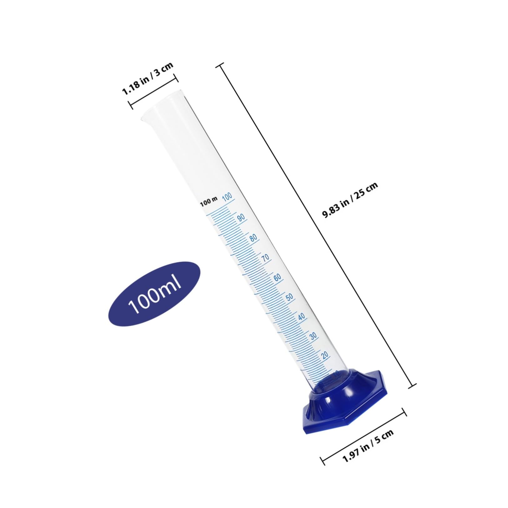 Glas-messzylinder mit Pipette und Pinsel für Labor Transparent Robust Tropffrei Graduierungslinien für Genaues Ablesen