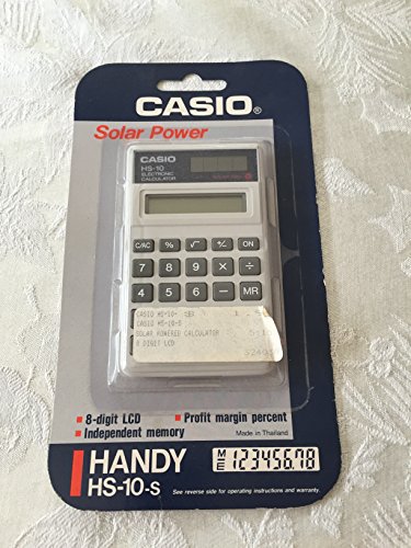 Casio HS-10 Handheld Pocket Electronic Calculator - 8 Character(s) - Solar Powered