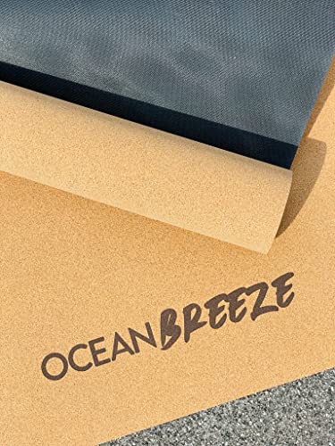 Foto von OCEAN BREEZE Yogamatte Kork & Naturkautschuk, natürliche rutschfeste Yoga Matte, 100% nachhaltige, recycelbare Materialien. Ökologische Trainingsmatte schadstofffrei mit Tragegurt für Yoga, Pilates