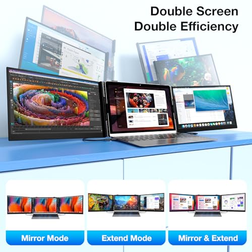 Image of Laptop Screen Extender, Ultra-Thin 15.6 inch FHD 1200P 16:10 Portable Monitor for Laptop, Lightweight Travel Monitor Extender Plug & Play for 14.2 inch-17.3 inch Laptops, Compatible with Wins /Mac /Android /Chrome