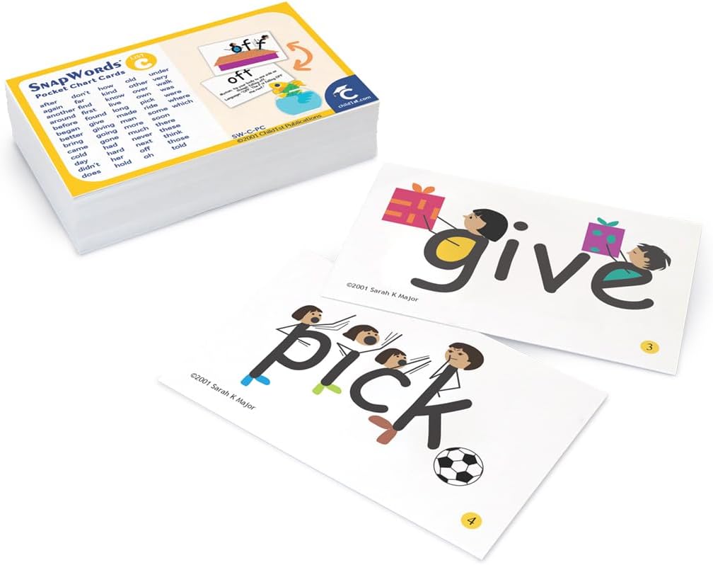 SnapWords List C Pocket Chart Cards | Multisensory | Kinesthetic | ESL | ELL Sight Word Flash Cards