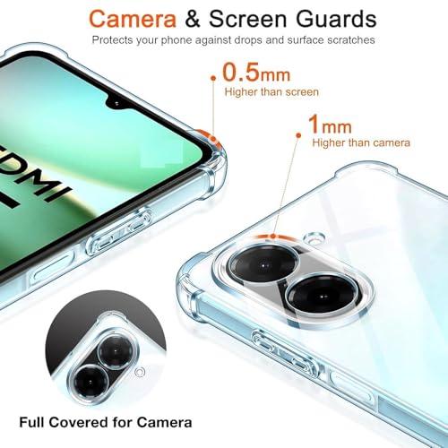 Image of BOXXO Flexible Back Cover for Mi Redmi A5 4G / Mi Redmi A5 | Back Cover Transparent Clear Shockproof Case Four Corner Protection | Slim Protective Mobile Phone Cover for Redmi A5