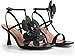 LACIKOSZ Black Heels Walking Sandals Women Comfy High Heels Dress Shoes Women Stiletto Sexy Strappy Heels