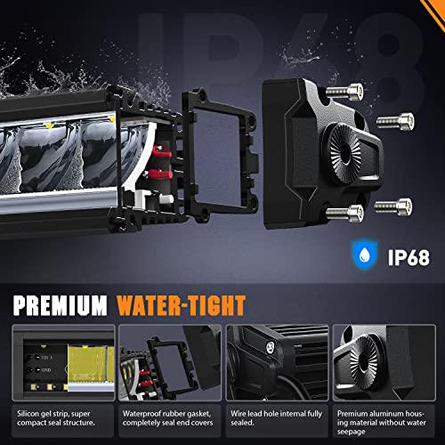 Image of Nilight Pro Series 5.3 Inch Single Row Slim LED Light Bar with DRL | 15W 1680LM Anti-Glare Spot Beam with DRL, IP68 Off-Road Driving Lights & 16AWG Wiring Kit for Truck, Jeep, SUV, ATV & UTV