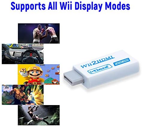 Wii hdmi Adapter,Mcbazel Wii to HDMI Converter,Full HD 1080P Video Adapter Converter With 3.5mm audio