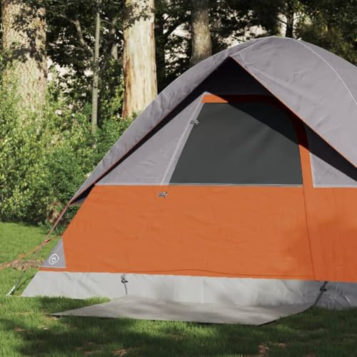 Juroupi Kuppel-Campingzelt 2 Personen Camping Zelt Camping Tent Camping ZubehöR Zelt Grau und Orange Wasserdicht - 94693