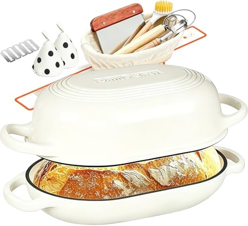 Enameled Cast Iron Dutch Oven for Bread Baking - incl. Sourdough ...