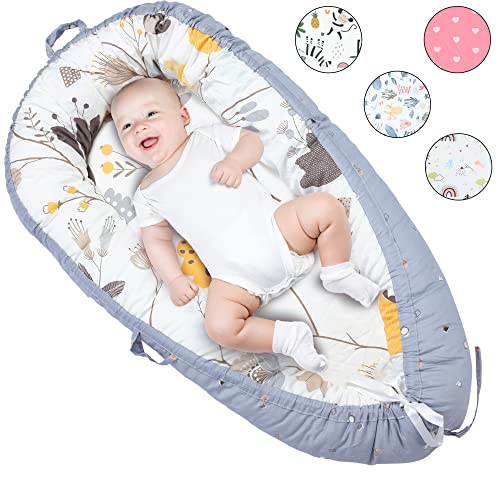 Image of Cercoveu Baby Lounger, Soft Breathable & Fiberfill Newborn Lounger, Portable Adjustable Infant Floor Seat for Travel, Newborn Must Have Essential