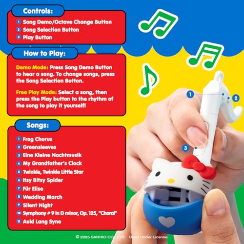 Image of Otamatone Melody Sanrio Electronic Instrument Toy Keychain - Hello Kitty