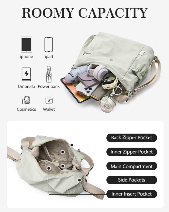 Bolso Tote convertible para mujer nylon rosa miniatura 6