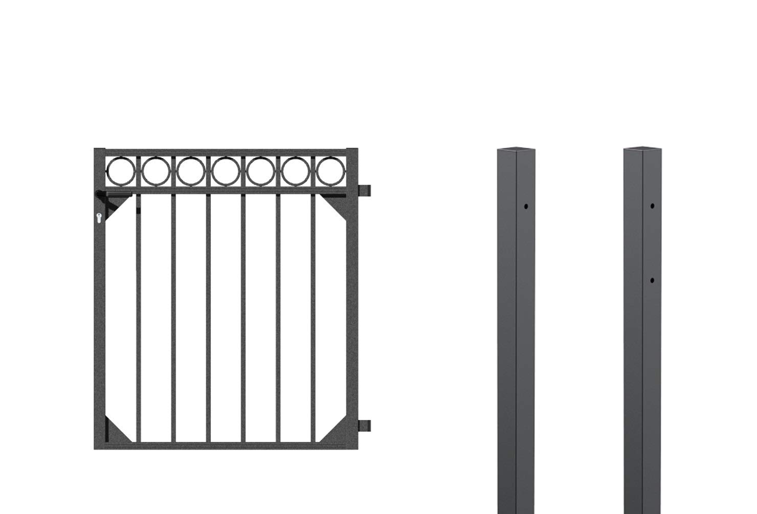 Alberts 510152 Einzeltorset Circle, zum Einbetonieren | verschiedene Höhen - wahlweise in verschiedenen Farben | anthrazit | Höhe 100 cm | Breite 1 m
