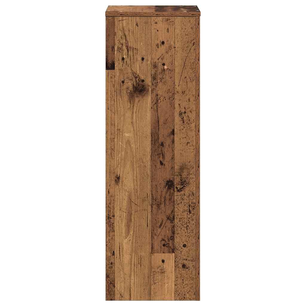 Stojak na rośliny o wyglądzie starego drewna 33 x 33 x 100 cm materiał drewnopochodny | Stabilna górna płyta, wypełniona piaskiem, uchwyt ścienny w zestawie, zmywalny na mokro