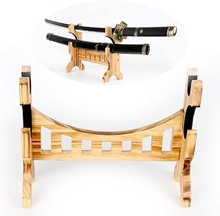 WANLIAN Professional Sword Mount Classical Weapon Display Stand Katana Genji Japanese Samurai Sword Blade Medieval Sword Stand Holder (Desktop shelf)