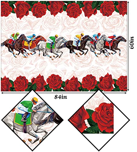Hafangry Kentucky Derby Tablecloth Run For The Roses Horse Racing Themed Party Decorations Jockey Kitchen Dining Room Table Cover-60×84Inch #TOP2