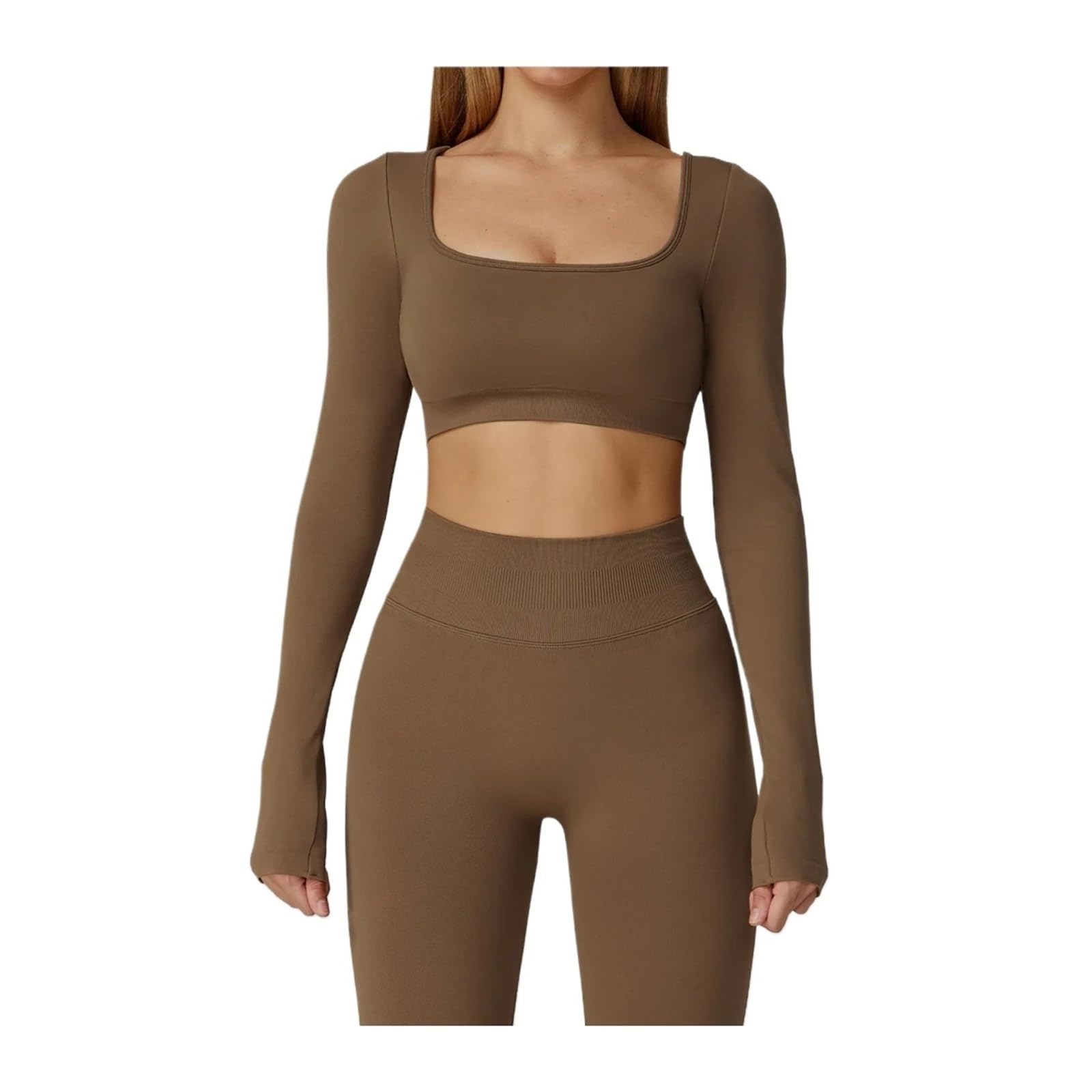 Maglietta Sportiva Senza Cuciture a Maniche Lunghe da Donna, Abbigliamento Sportivo, Fitness e Yoga Elastico per Yoga e Corsa