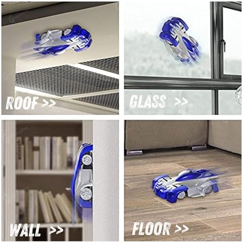 Image of GRAPHENE Gravity Defying RC Wall Climbing Remote Control Wall Car ABS Double-Sided Rotating LED Lights Durable ABS Design Anti Ceiling Racing Toy Dual Mode 360 Rotating LED Head RC Stunt Car