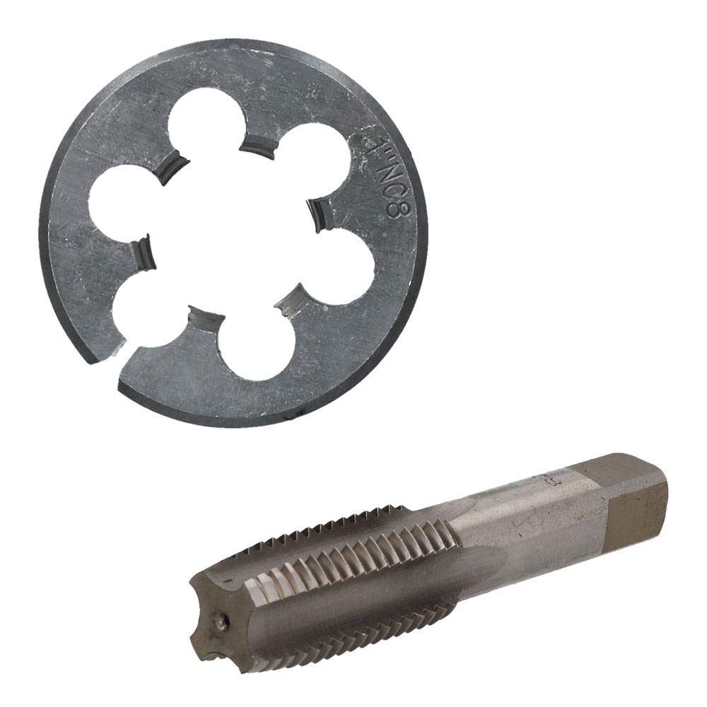 1" x 8 UNC Tap & Die Tungsten Steel Taper and 50mm Split Die