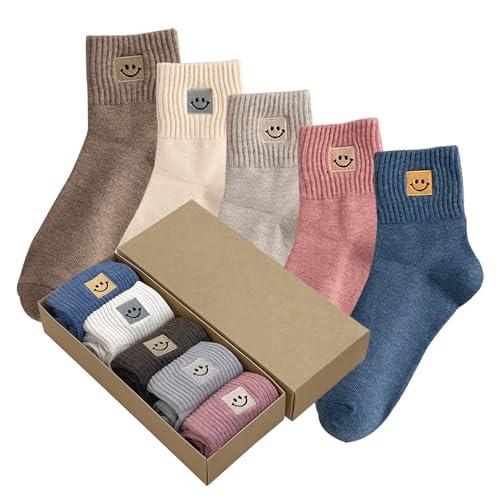Ceoon Smiling Face Embroidery Socks