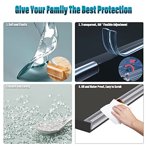 Image of Baby Proofing, Clear Edge Protector Strip for Kids, Upgrade Silicone Soft Corner Protectors with Pre-Taped Strong Adhesive, 6.6Ft Edge Protectors Baby Proofing for Cabinets, Tables, Drawers