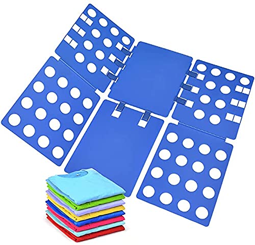 KASTWAVE Shirt Folding Board T-Shirt Folder Clothes Flip Fold Durable Plastic Laundry Room Organizer, Blue