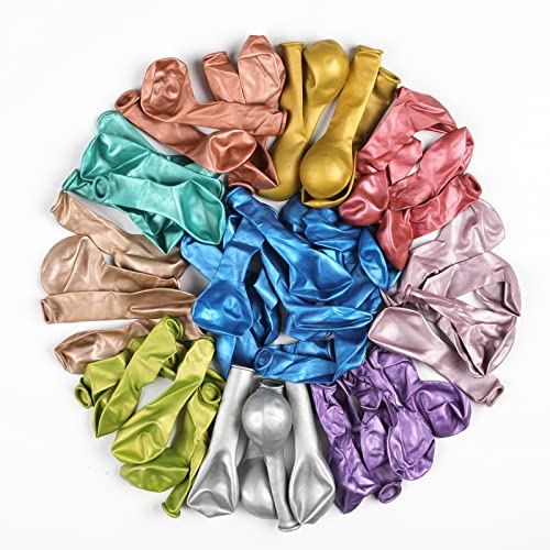 Voircoloria 120Pcs Metallic Balloons 5Inch 12 Assorted Colors Chrome Party Balloons For Boys Girls Birthday Baby Shower Gender Reveal Wedding Decorations #TOP28