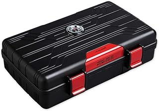 シガーボックス 葉巻ケース シガーボックス ヒュミドール 10 シガークーラー 旅行用 ポータブルシガー 内蔵加湿器 外部湿度計 LDPE 素材 (Color : Red, Size : 21.5*12.3*5.5cm)