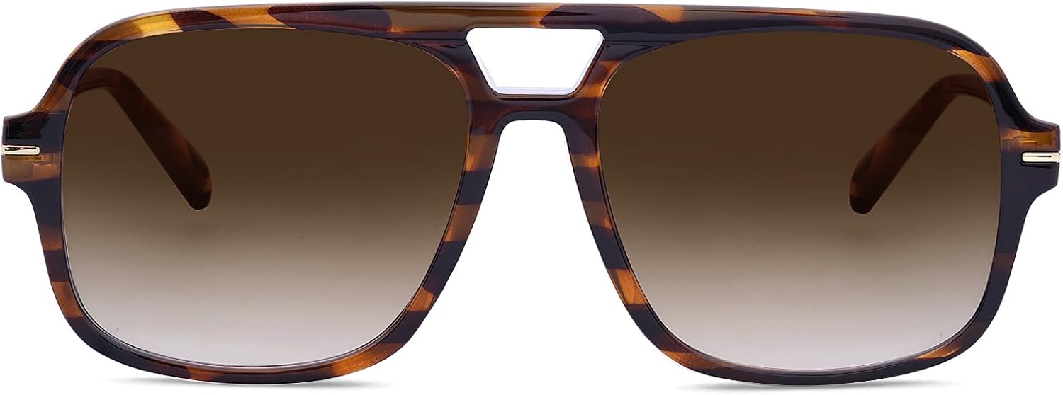 Square Retro Aviator Sunglasses for Women Men Tinted Colored Lens Vintage 70s Trendy Shades Oversized - Image 5