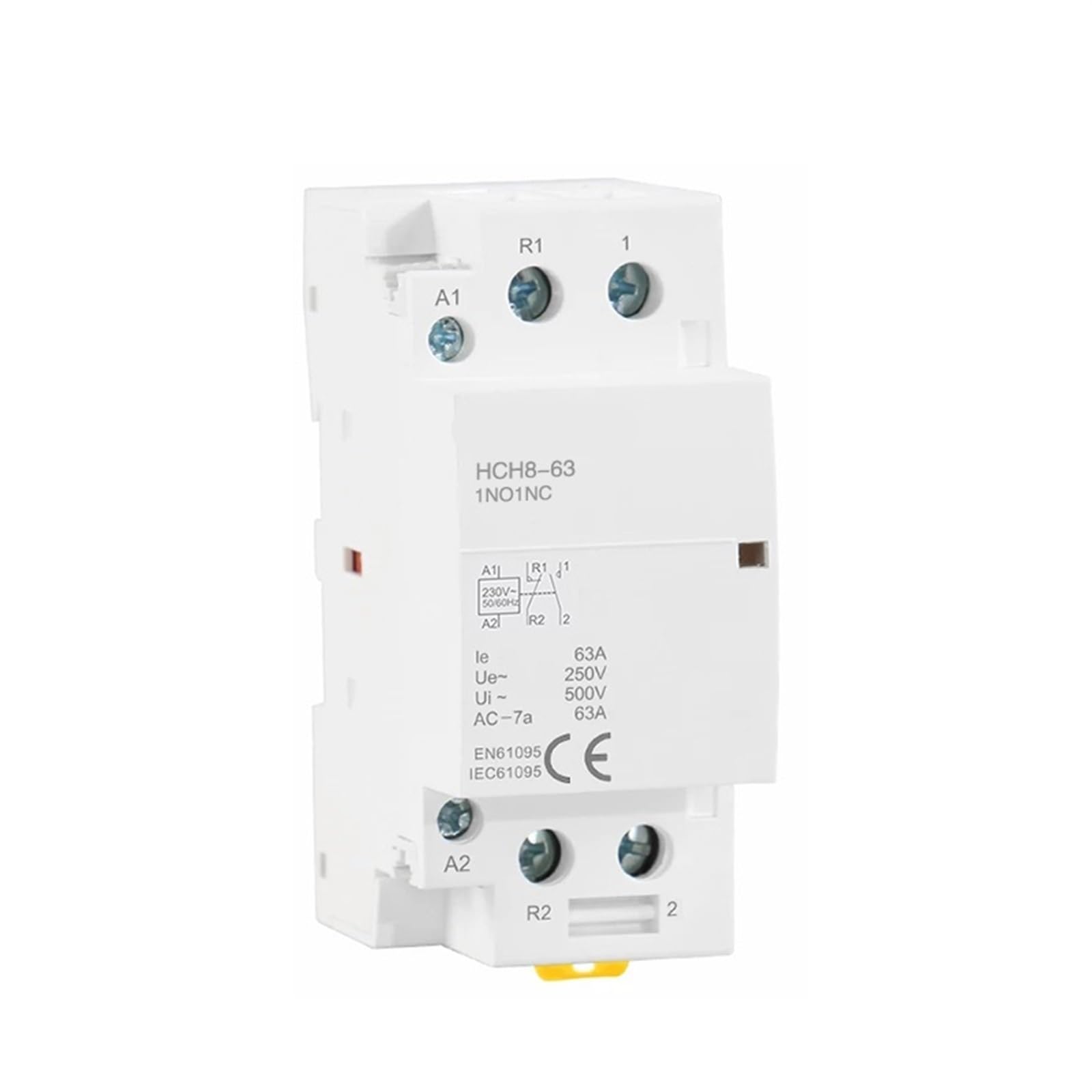 IVEKYKIBC HCH8-63 Modular Contactor 2P 63A 2NO Or 2NC 1NO1NC 24V 110V 220V Automatic Household 1Pcs(2P 63A 2NO AC230V)