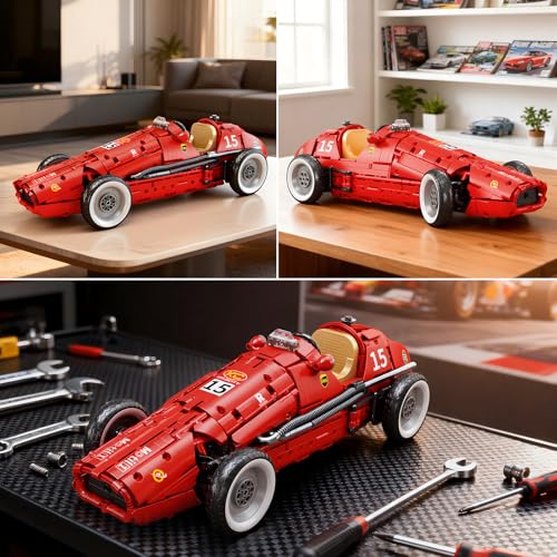 Image of Reobrix F1 Car Building Set for Adults, Retro Formula Racing Model Kit, Classic 1:8 Scale Collectible Race Car Building Blocks Kit for Home & Office Decor, Creative Gifts for Adults Teens,1809 Pcs