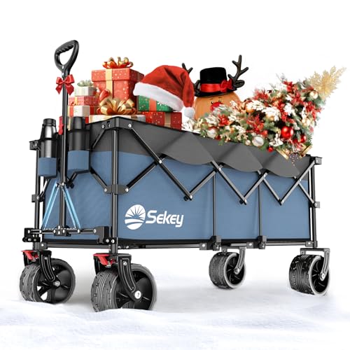 Sekey XXXL Carrello Spiaggia Ruote Grandi 300L 200KG, Carrello Pieghevole con Ruote Extra Larghe...