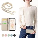 CASSYOOK for iphone 16 ケース 手帳型 スマホケース iphone 16 カードポケット付き あいふおん16ケース手帳型 ショルダー 全面保護 耐衝撃 アイフォン16 ケース カード収納 横置きスタンド機能 高級PUレザー おしゃれ 上質な手触り 擦り傷防止 （アプリコット）