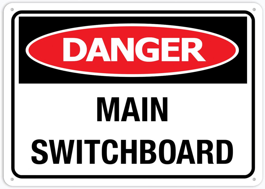 Main Switchboard Aluminum Metal Sign 8"x12" Rust-Free For Outdoor/Home/Business/Yard Use