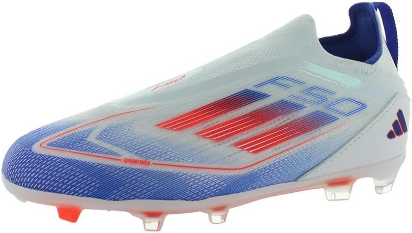adidas F50 Pro LL FG GS Boys Shoes Size 12, Color: Cloud White/Solar Red/Lucid Blue-White - Image 5