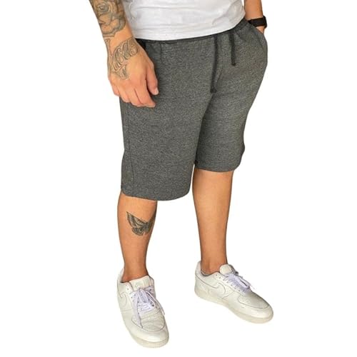 KIT 2 Bermudas Moletom Masculino (Preto - Cinza Grafite, M)