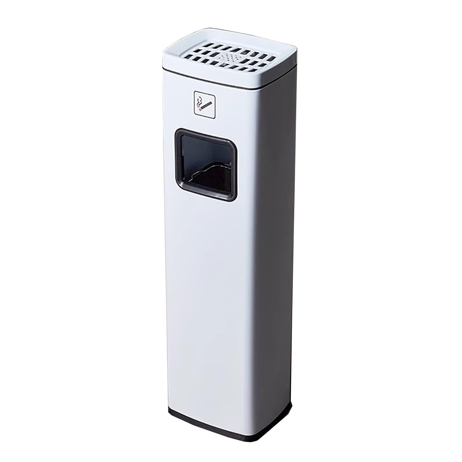 TIANQIHAO Stainless Steel Ashtray Trash Can, Vertical Ash Column With Lid For Elevator Lobby, Hotel Corridor,White