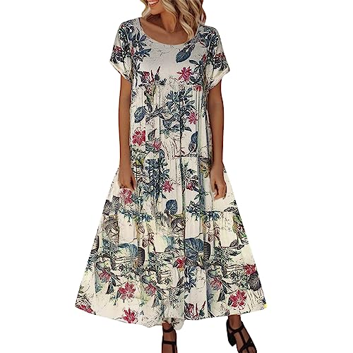 Robe longue en coton léger fleurie pour vos journées d'été décontractées