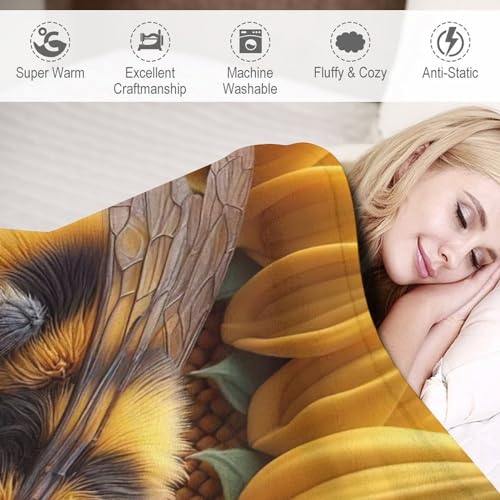 Plaid couverture de abeille mignonne idéal pour lit et canapé - 4