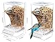 3 PCS Automatischer Futterspender Für Vögel,Automatischer Futterspender Vogel,Acryl Futterautomat,Futterspender Aus Acryl,Mit Schaukel Und Pfefferholz Für Klein Papageien Nymphensittiche Finke