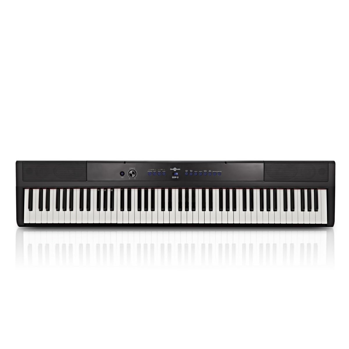SDP-2 Pianoforte da Palcoscenico di Gear4music con Pacchetto Accessori Completo | Piano digitale 88 tasti pesati, altoparlanti stereo integrati e uscita cuffie, RCA e USB MIDI