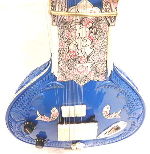 Sitar électrique indien fait main Shri Ravi Shankar en bois de tonneau avec cordes et mizrab - Les Beatles, Paul McCartney, John Lennon, RIngo Starr, George Harrison Sitar électrique indien fait main Shri Ravi Shankar en bois de tonneau avec cordes et mizrab – Image 4