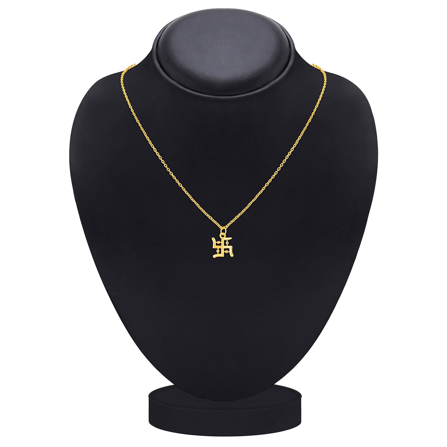 Gold Plated Religious Swastik Pendant with Chain