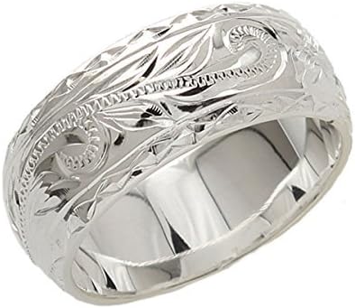 [ブリージーアイランド] ハワイアンジュエリー 指輪 厚め HVウェイト 8mm幅 シルバー925