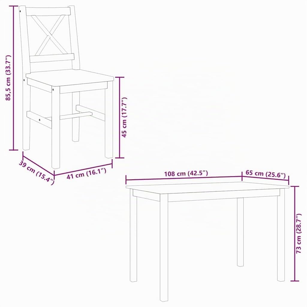 vidaXL Ensemble de Salle à Manger 5 pcs Blanc