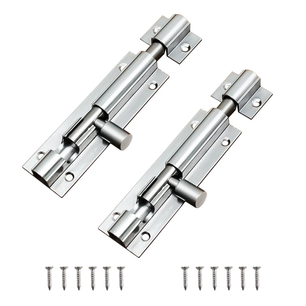 Volo Round Aluminium Tower Bolt/Door Latch/kundi/chitakni/Chitkini for Home and Offices Doors and Windows (Stainless Steel Finish) (8 inch, 2) (B0CBX662SD) Amazon Price History, Amazon Price Tracker