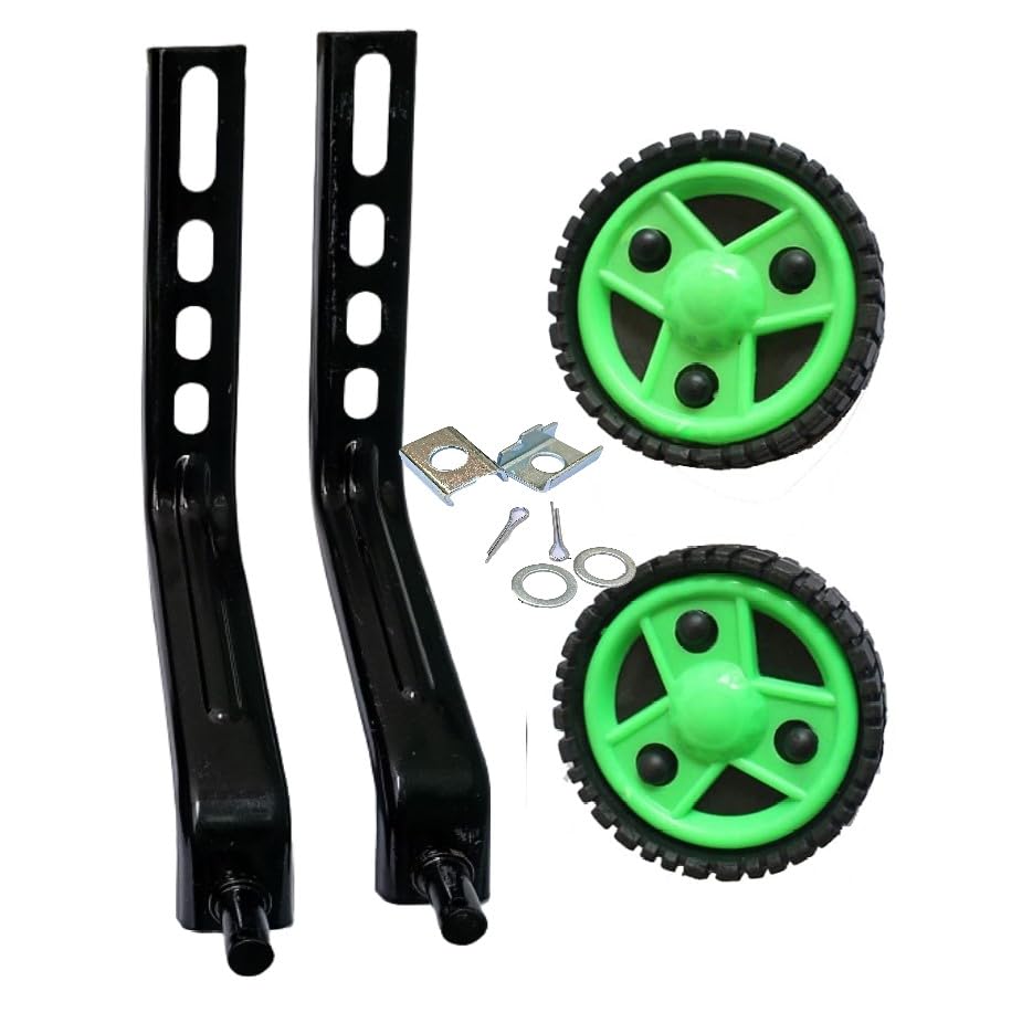 Image of Universal Bicycle Training Wheels Set Adjustable 14 to 20 Inch Supporting Wheel Set Durable Anti Slip Steel Brackets for Kids Bike Balance Support Easy Installation for Learning Riders